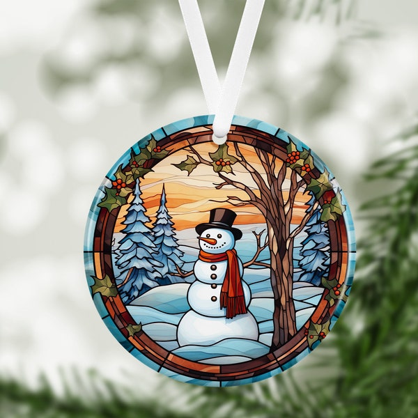 Stain Glass Snowman - Etsy