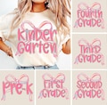 Preppy Back to School PNG Bundle, Teacher Coquette First Day of School Shirt Design, Girly Pink Bow Sublimation, Pre-k 1st/2nd/3rd/4th Grade product logo