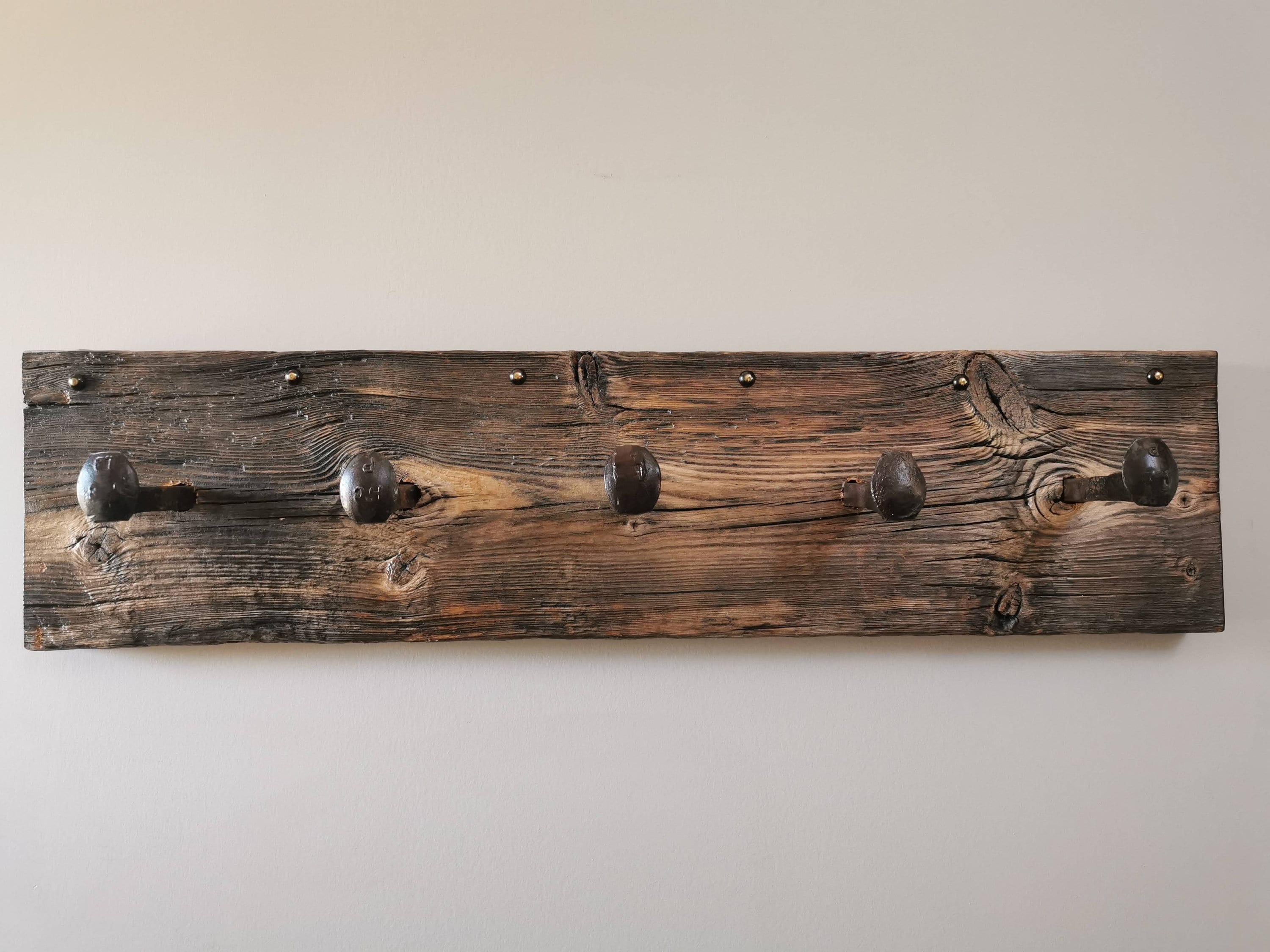 Rustic Barnwood Style Coat Rack 4 hangers Etsy