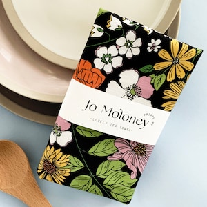 Retro Floral Tea Towel | Cotton Tea Towel | Kitchen Textiles | Gift