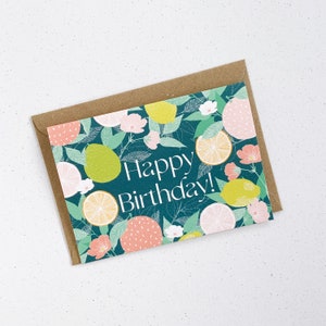 Cartão de aniversário | Feliz Aniversário | Fruta | Laranjas e Limões | Cartão | Cartão de boas vindas