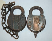 Pair of PRR Tool House Locks with Fancy Brass Dust Covers