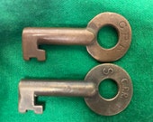 Pair of CPR Canadian Pacific Ry Brass Switch Keys