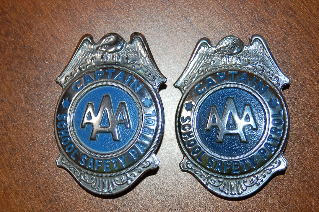 AAA School Safety Patrol Badge 1960's Made by Grammes Allentown, PA