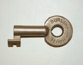 Burlington Route Brass Switch Key made by Adlake