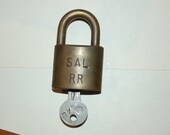 Seaboard Air Line Brass Signal Lock with Key Works