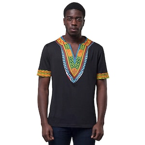 Afrikanische Dashiki Kurzarm Shirts - Wakanda Forever V-Ausschnitt / Urlaubsgeschenk / Muttertagsgeschenk / Geschenk für Ihn / Geschenk für Sie