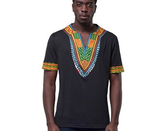 YUNY Mens Dashiki Stylish Pullover Africa V Neck Simple T Shirt Tops White M YUNY Mens Dashiki Stylish Pullover Africa V Neck Simple T Shirt Tops White M