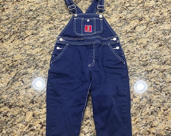 Vintage Gymboree Junge Navy Blau Leuchtturm Baumwolle Twill Latzhose Größe S