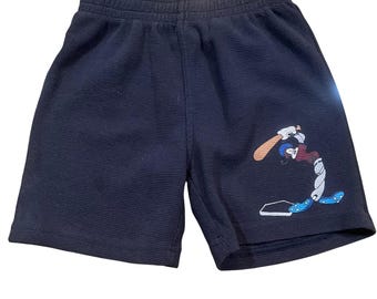 Mickey & Co Vintage Goofy Baseball Thermal Waffle Knit Shorts Dziecięce 4T Granatowo-Czarne