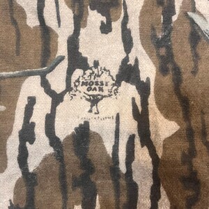 Chaqueta de caza con arco y camuflaje de roble musgoso vintage, con cierre a presión, fabricada en EE. UU., para hombre, talla grande imagen 7