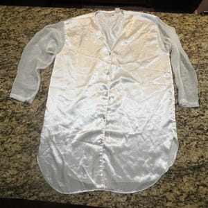 Vintage White Sheer Shirt - Etsy