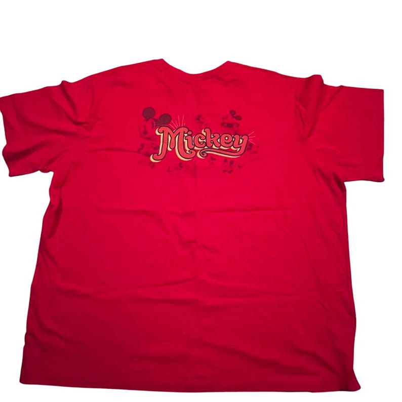 Disney Mickey Mouse Graphic T Shirt Red Short Sleeve Womens 3XL image 1