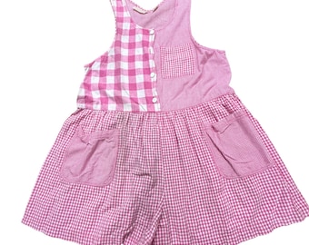 Ivy Club Classics Pink Gingham Romper Damen Groß Baumwolle Gemischt Karo Ärmellos