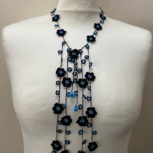 Turkish Oya Necklace, Beaded Necklace, Crochet Strand Oya Necklace Jewelry, Crochet Necklace, Crochet Flower Necklace, Handmade Necklace!