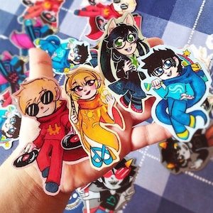 homestuck Kinder 7cm Aufkleber : Dave Strider , Jade Harley, John Egbert und Rose Lalonde Gott Tier