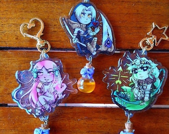 Hades game acrylic charm aphrodite thanatos artemis clear and iridiscent