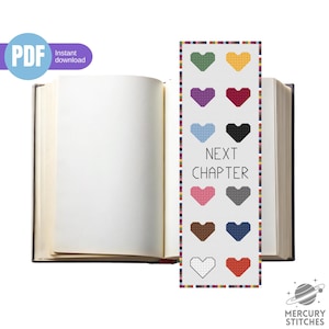 Eras hearts colors next Chapter Bookmark cross stitch pattern pdf