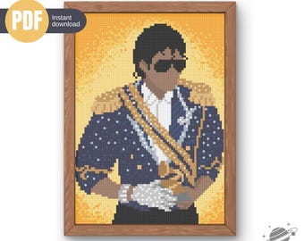 Michael Jackson King of Pop Cross stitch pattern PDF instant download