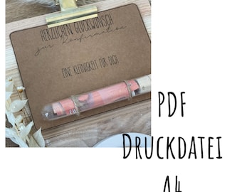 DIGITALE Druckdatei Konfirmation | Geschenkkarte | zum Ausdrucken | Plotterdatei | Druckvorlage A4 | Karte  | Gutschein| Print Geldgeschenk