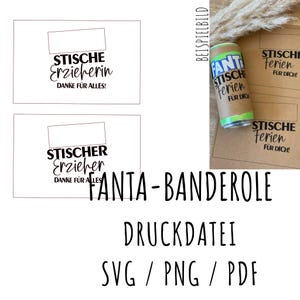 Archivo de impresión DIGITAL: Banderola de Fanta | Educador | Educador | Lata de Fanta | Plantilla de impresión A4 | Regalo de guardería | Despedida | Archivo PDF/SVG