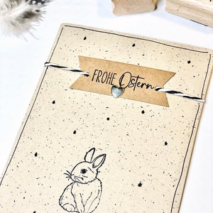 Stempel "frohe Ostern" mit Gutschein Holzstempel für Grußkarte Stamp Ostern Osterstempel besonderer Stempel Ostergruß