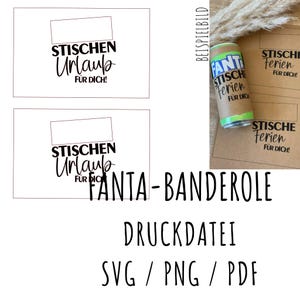 DIGITALE Druckdatei Fanta Banderole | Urlaub | Kolleginnen | Kollegen | Druckvorlage A4 | Urlaubsstart | Geschenkidee | PDF/ SVG Datei
