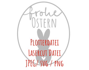 Digitale Datei "Hase im Eierkranz" Plotterdatei Lasercut Silhouette Osterhase Dateivorlage Plotten Kranz Hasensilhouette Osterhase Türkranz