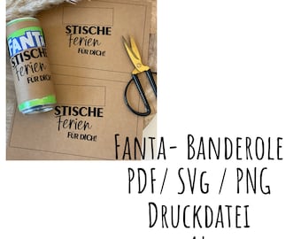 File di stampa DIGITALE Banderuola Fanta | Festività | Inizio delle vacanze | Lattina Fanta | Modello di stampa A4 | Regalo per studenti | Vacanze scolastiche | File PDF/SVG