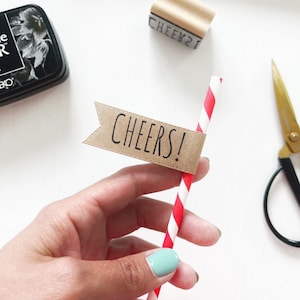Stempel "CHEERS!" Holzstempel Stamp Kartenstempel Prost Hochzeitsstempel Geburtstagsstempel