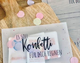 BOLSA SORPRESA IMPRIMIBLE DIGITAL "Confeti" | Empaque para tarjetas de regalo | Cumpleaños | Plantilla para imprimir A4 | Archivo PDF/PNG | Plantilla para imprimir