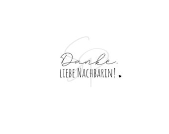 Stempel "Danke, liebe Nachbarin" Holzstempel Stamp Nachbarschaft Danke  Stempel Spruch ausgefallen Spruchstempel Mitbringsel Stempel