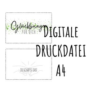 Archivo de impresión DIGITAL bolsa de la suerte "amuleto de la suerte" | Examen | Examen | Plantilla de impresión A4 |  Archivo PDF PNG | Plantilla de impresión | Licencia de conducir