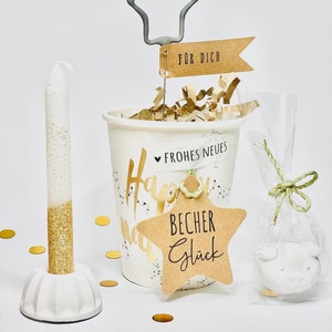 Stempel "Becherglück" houten stempel stempel geluksstempel ongebruikelijke spreuk stempel label stempel geluksmok