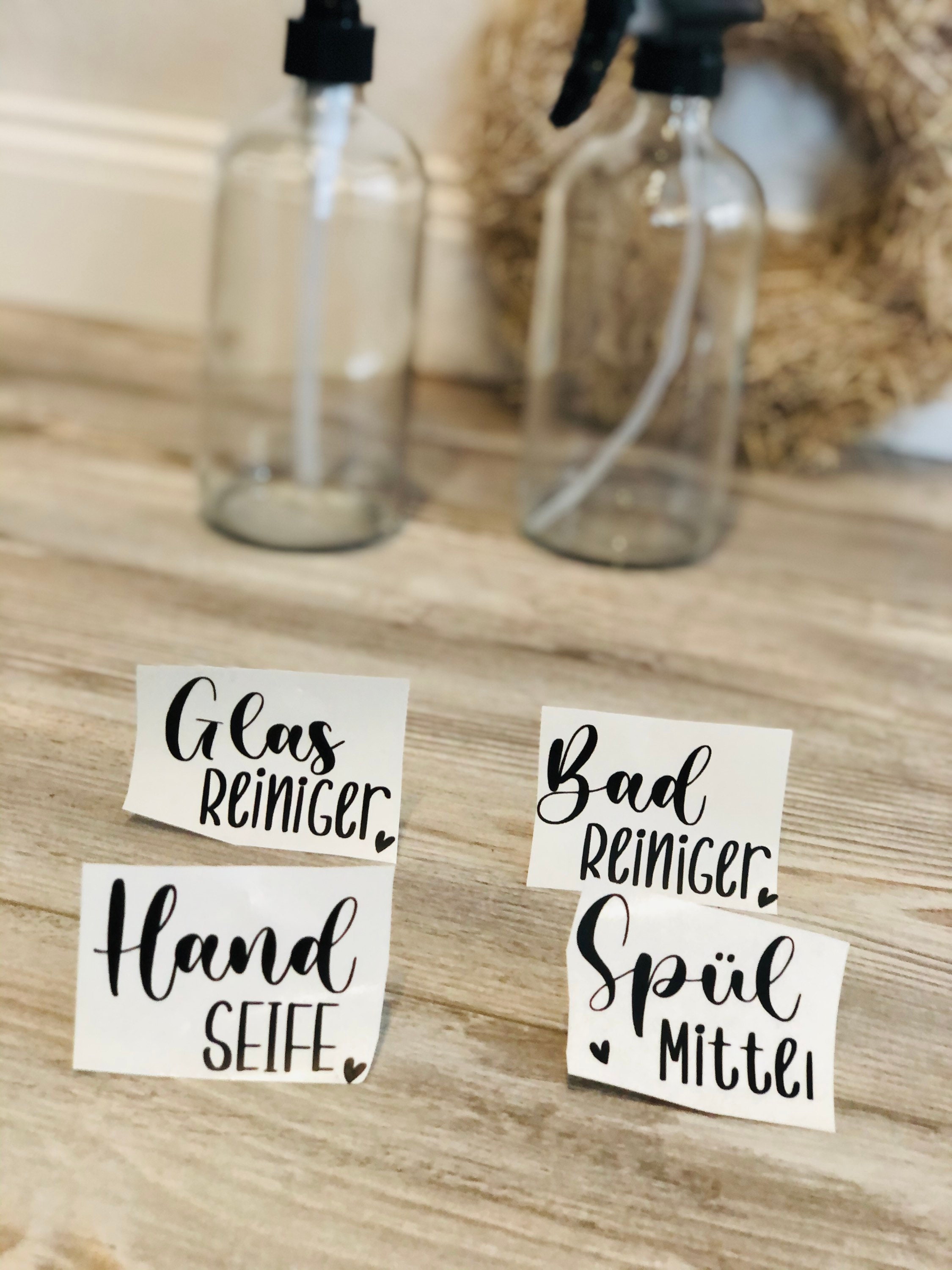 4x Aufkleber Set Sticker für Seifenspender Sprühflasche Etsy