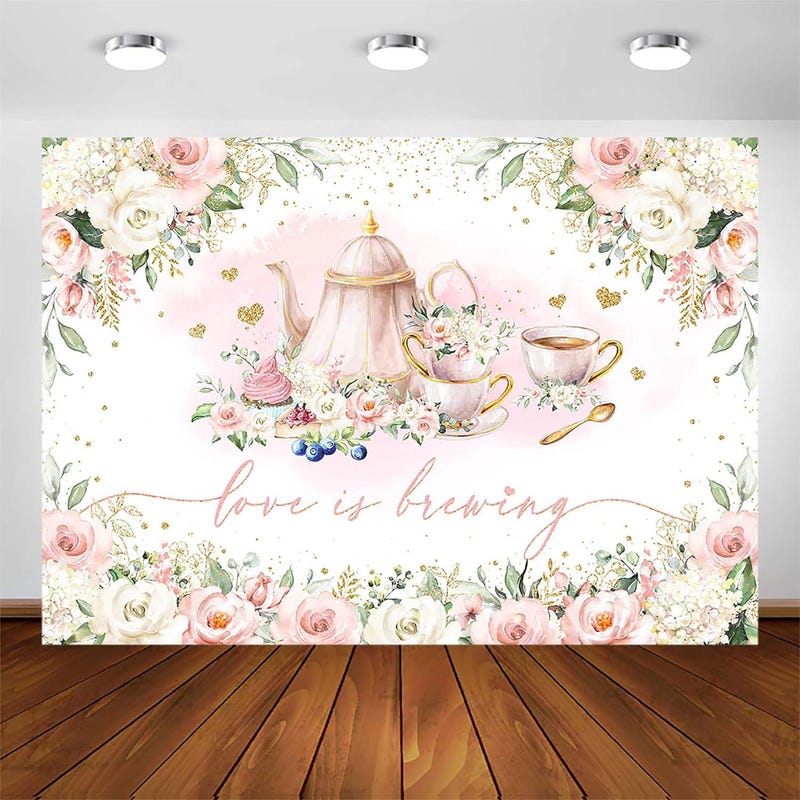 Pink Spring Tea Kettle Backdrops for a Tea Party - Etsy