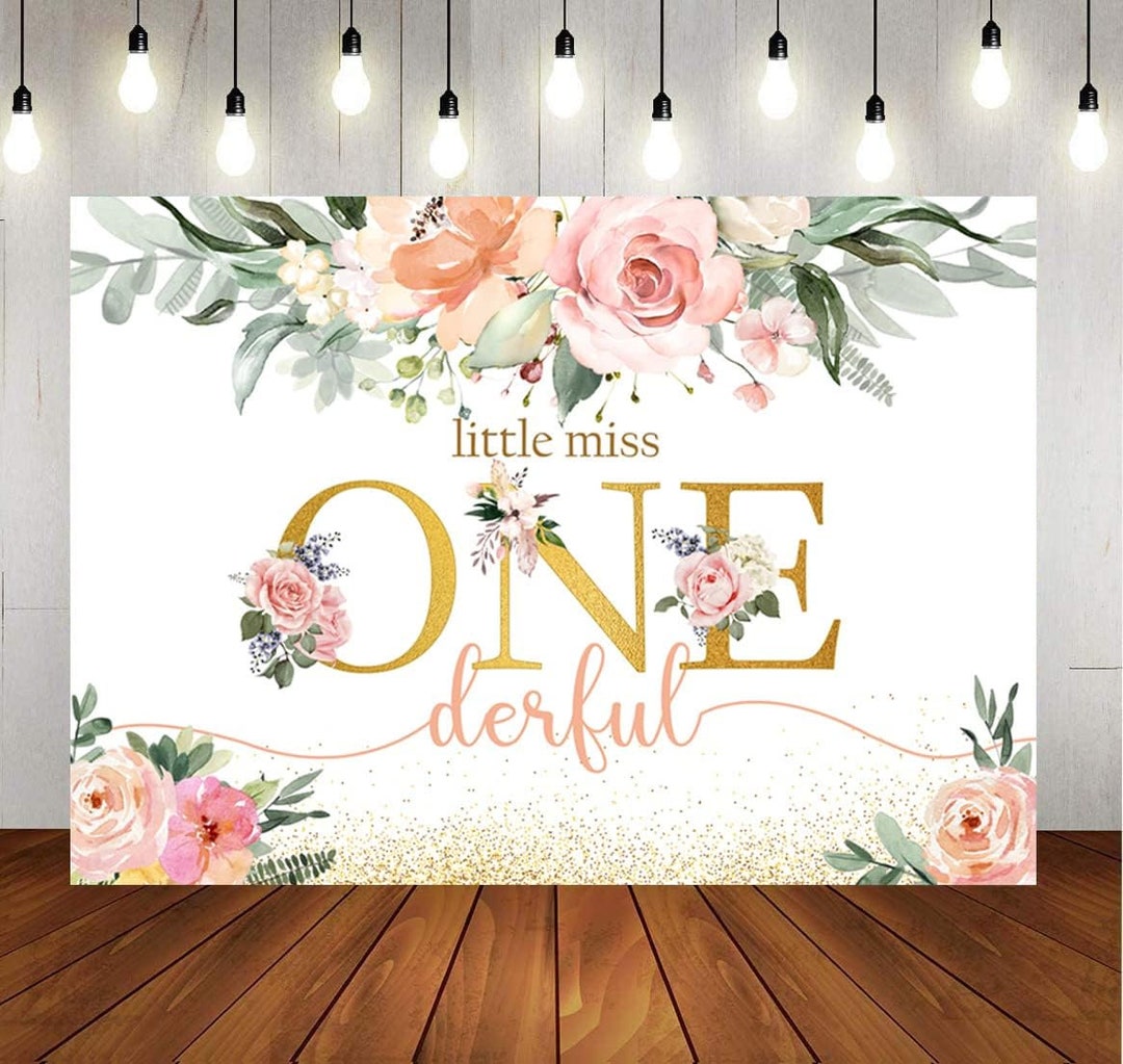 Aperturee Little Miss Onederful Fabric Backdrop Cover for Birthday