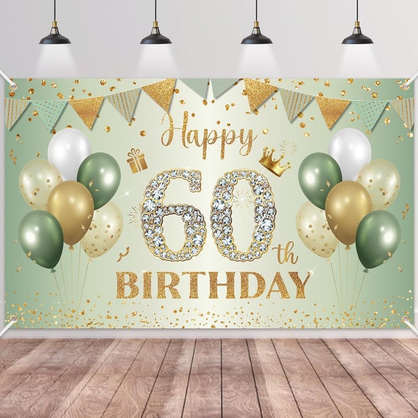 60th Birthday Backdrop - Etsy