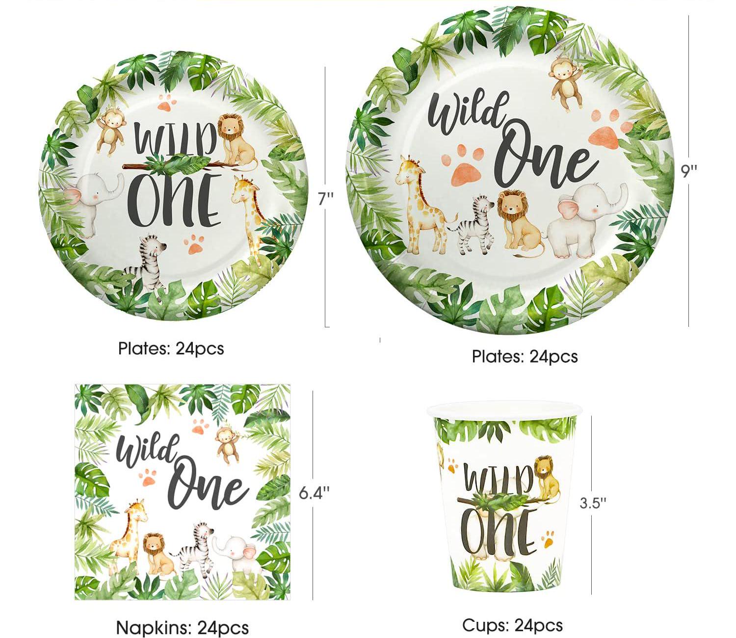 Paper Plates 10.5 Inches One Wild Boy - 8 Pc main image 0