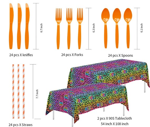 90's Party Plates, Napkins, Cups, Tablecloth Disposable Tableware