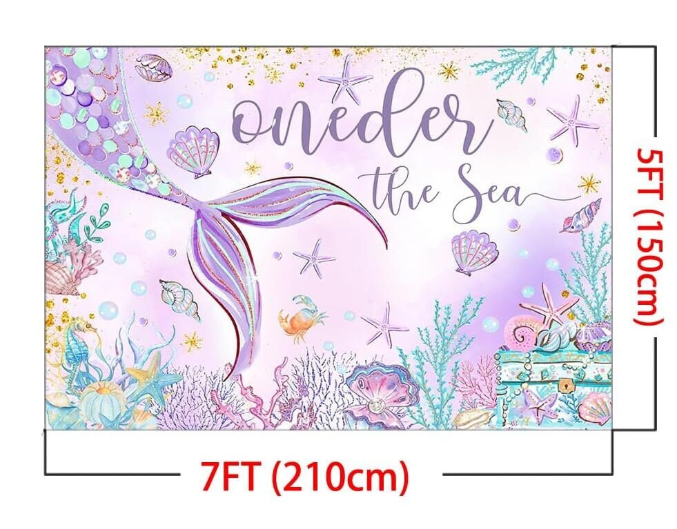 WeBenison Oneder The Sea Banner/Mermaid Theme 1st Birthday...
