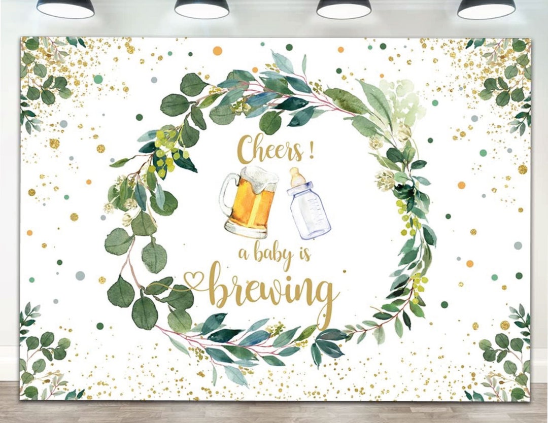 Cheers Beer And Pacifier Wood Baby Shower Backdrop