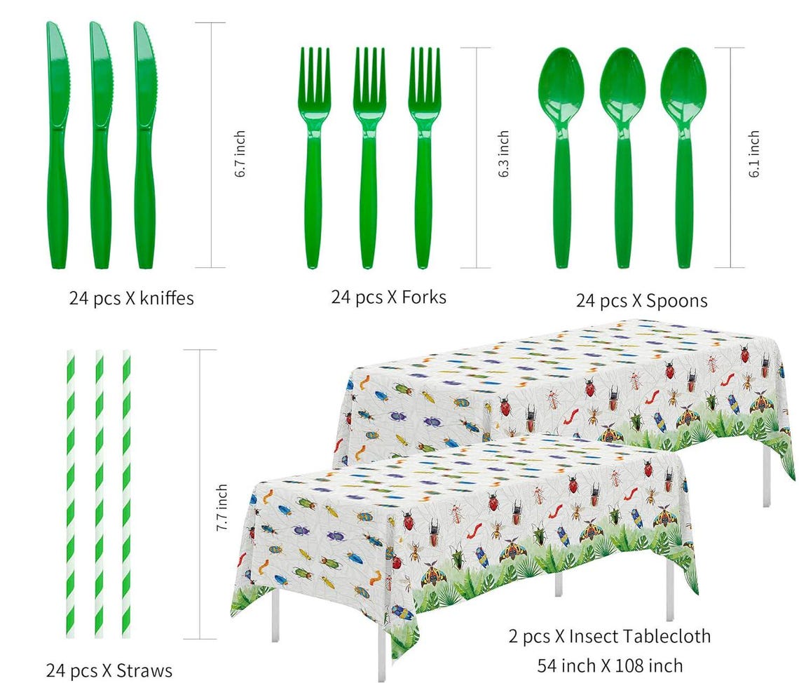 Bug Birthday Plates, Napkins, Cups, Tablecloth Disposable Tableware ...