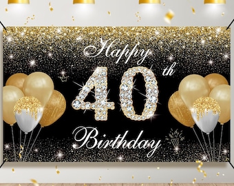 40e Verjaardag Decoraties Banner Vrouwen, Rose Goud Happy 40th Bday Decoraties Voor Vrouwen 40 En Fantastische Decoraties Achtergrond Party Supplies 40 Jaar