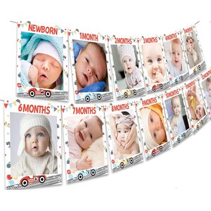 Race Car 1st Birthday Photo Banner, Fast One Theme 1st Birthday Photo Banner, Race Car Newborn to 12 Months Milestone Banner