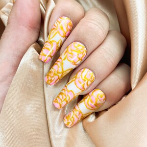 Watercolour Rose Press On Nails