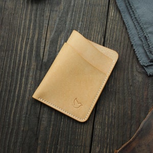 Tarjetero de cuero, tarjetero de visita, billetera minimalista, billetera EDC, tarjetero, billetera para hombre, billetera delgada, tarjetero de regalo para novio, hecho a mano.