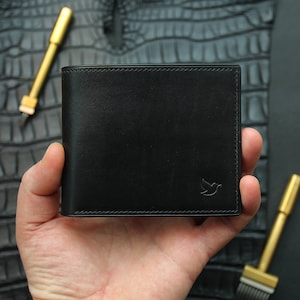 Cartera de cuero para hombre Cartera de cuero Monedero de cuero Monedero para hombre Monedero minimalista Monedero delgado Monedero personalizado Monederos para hombres Regalo para él Monedero