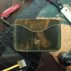 Portafoglio in pelle Shell Cordovan Portafoglio da uomo Portafoglio in pelle Porta carte in pelle Portafoglio minimalista Portafoglio personalizzato Portafoglio piccolo Portafoglio EDC