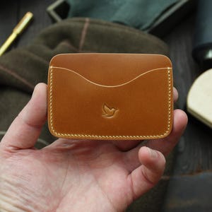 Cartera de piel de cordero Shell Cartera de hombre Cartera de cuero Tarjetero de cuero Cartera minimalista Cartera personalizada Cartera pequeña Cartera EDC